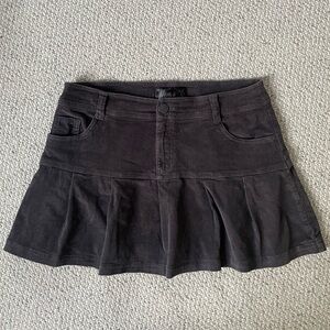 Y2K pleated corduroy mini skirt